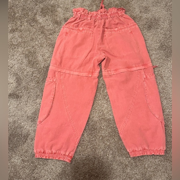 Free People Coral Bright Cargo Pants NWT - Picture 6 of 6